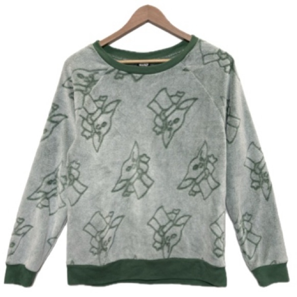 NWT Star Wars Sleepwear The Mandalorian Fleece Sweatshirt Womens Size M Green